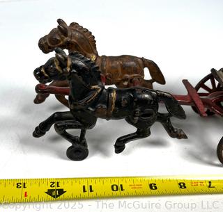Antique Cast Iron Ice Wagon Toy With Driver