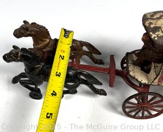 Antique Cast Iron Ice Wagon Toy With Driver