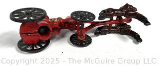 Antique Cast Iron Fire Wagon Toy With Driver