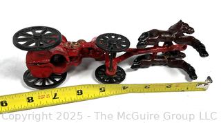 Antique Cast Iron Fire Wagon Toy With Driver