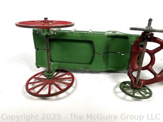 Antique Cast Iron Hay Wagon Toy With Driver