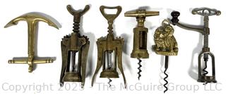 Collection of Antique Solid Brass Corkscrews