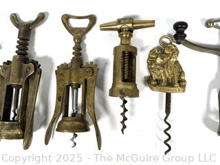 Collection of Antique Solid Brass Corkscrews