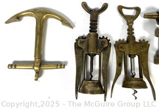 Collection of Antique Solid Brass Corkscrews