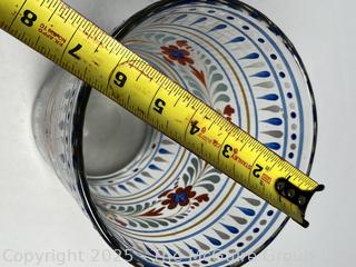 Enameled and Highly Decorated Flip Glass With Ground Pontil on Base.  Possibly from Sweden 