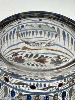 Enameled and Highly Decorated Flip Glass With Ground Pontil on Base.  Possibly from Sweden 