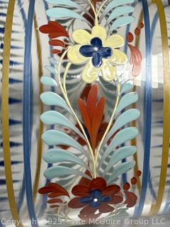 Enameled and Highly Decorated Flip Glass With Ground Pontil on Base.  Possibly from Sweden 