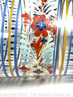 Enameled and Highly Decorated Flip Glass With Ground Pontil on Base.  Possibly from Sweden 