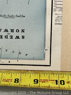 1899 Map of Sweden and Normay from Cram's Universal Atlas