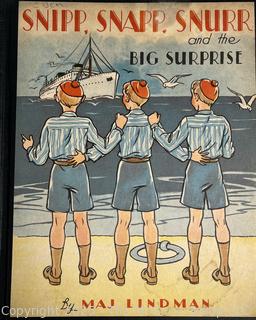 Two (2) Children's Books Snipp, Snapp Snurr by Maj Lindman circa 1940's