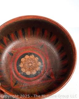 Antique Painted Treen Bowl from Sweden