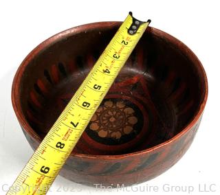 Antique Painted Treen Bowl from Sweden