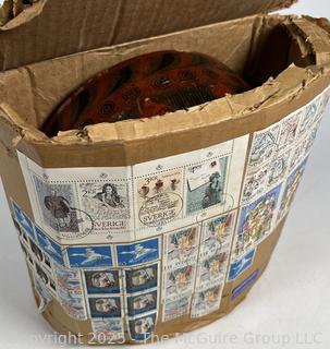 Antique Painted Treen Bowl from Sweden