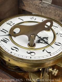 Victorian German Made Junghans Model I-B19 Wall Clock in Working Condition, with Key