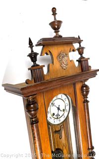 Victorian German Made Junghans Model I-B19 Wall Clock in Working Condition, with Key