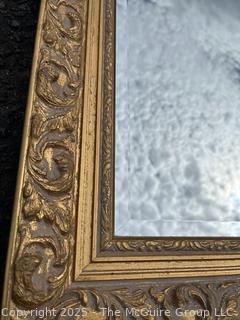 Giltwood Framed Wall Mirror. Beveled Glass