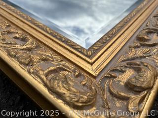 Giltwood Framed Wall Mirror. Beveled Glass