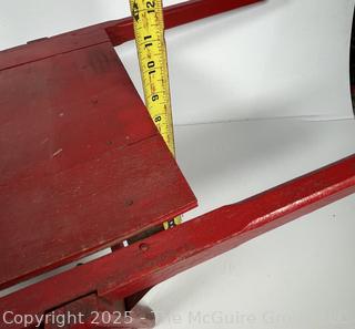 Antique Child Size Red Painted Wheel Barrow Toy Made by Paris Mfg, South Paris,
ME