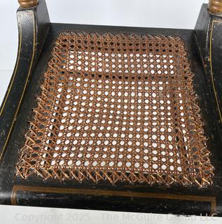 Two (2) Original Ebonized and Gilt Painted Alexandria VA Side Chairs with Restored Cane Seats circa 1835