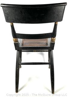 Two (2) Original Ebonized and Gilt Painted Alexandria VA Side Chairs with Restored Cane Seats circa 1835