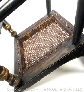 Two (2) Original Ebonized and Gilt Painted Alexandria VA Side Chairs with Restored Cane Seats circa 1835