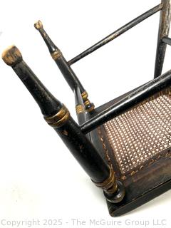 Two (2) Original Ebonized and Gilt Painted Alexandria VA Side Chairs with Restored Cane Seats circa 1835