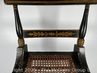 Two (2) Original Ebonized and Gilt Painted Alexandria VA Side Chairs with Restored Cane Seats circa 1835