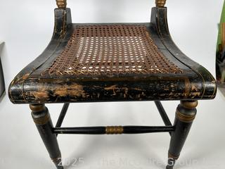 Two (2) Original Ebonized and Gilt Painted Alexandria VA Side Chairs with Restored Cane Seats circa 1835