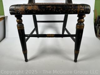 Two (2) Original Ebonized and Gilt Painted Alexandria VA Side Chairs with Restored Cane Seats circa 1835
