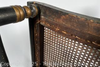 Two (2) Original Ebonized and Gilt Painted Alexandria VA Side Chairs with Restored Cane Seats circa 1835