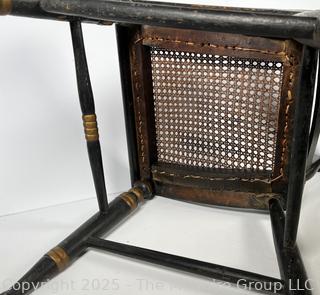 Two (2) Original Ebonized and Gilt Painted Alexandria VA Side Chairs with Restored Cane Seats circa 1835