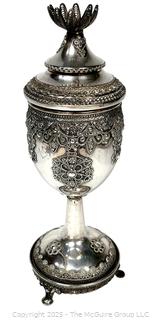 Sterling Silver Filigree Three (3) Piece Havdalah Set.  324 Grames