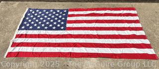 Large Valley Forge Best 100% Cotton Bunting Stitched American Flag. 115" x 58"