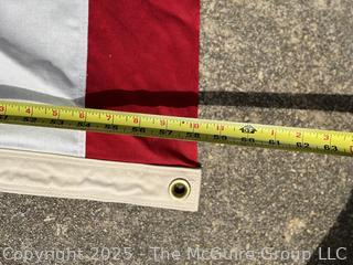 Large Valley Forge Best 100% Cotton Bunting Stitched American Flag. 115" x 58"