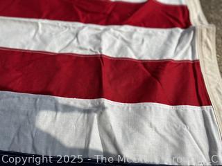 Large Valley Forge Best 100% Cotton Bunting Stitched American Flag. 115" x 58"