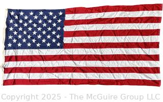 Large Valley Forge Best 100% Cotton Bunting Stitched American Flag. 115" x 58"