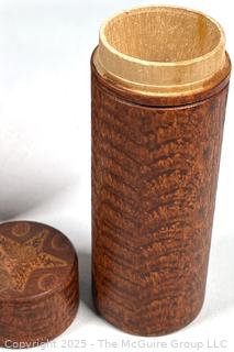 Marx Metal Red White and Blue Capital Building Budget Bank,Edison Battery Box and Two (2) Treen Wood Boxes
