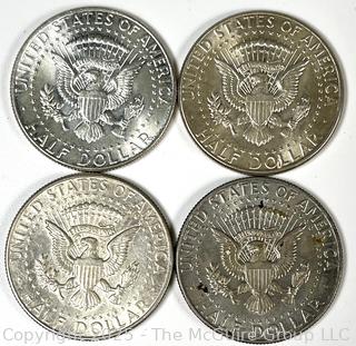 Four (4) Kennedy Half Dollar Coins. (2) 1966 and (2) 1964