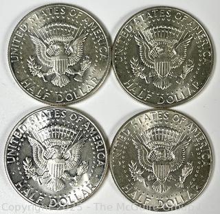Four (4) Kennedy Half Dollar Silver Coins. All 1964 (some luster)