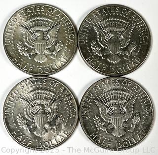 Four (4) Kennedy Half Dollar Coins. All 1966