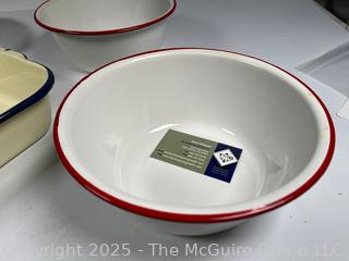 Four (4) Enamel Coated Baking Pans