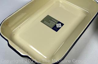 Four (4) Enamel Coated Baking Pans