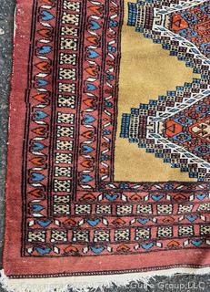 Hand-knotted Geometric Afghan Tribal Baluch Area Rug.  36" x 61"