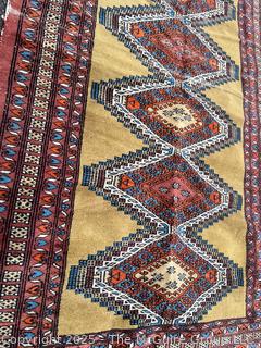 Hand-knotted Geometric Afghan Tribal Baluch Area Rug.  36" x 61"