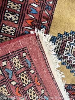 Hand-knotted Geometric Afghan Tribal Baluch Area Rug.  36" x 61"