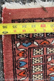 Hand-knotted Geometric Afghan Tribal Baluch Area Rug.  36" x 61"
