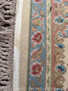 Karastan Kirman Oriental Wool Rug Blue on Beige Ground. 69" x 115"
