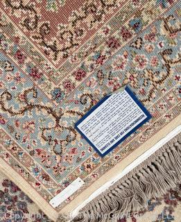 Karastan Kirman Oriental Wool Rug Pink & Blue on Beige Ground. 69" x 116"