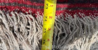 Hand-knotted Afghan Akhche Wool Rug on Red Ground. 40" x 76"