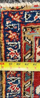 Hand Woven Wool Sarouk Traditional Area Rug on Red Ground. 32" x 52"